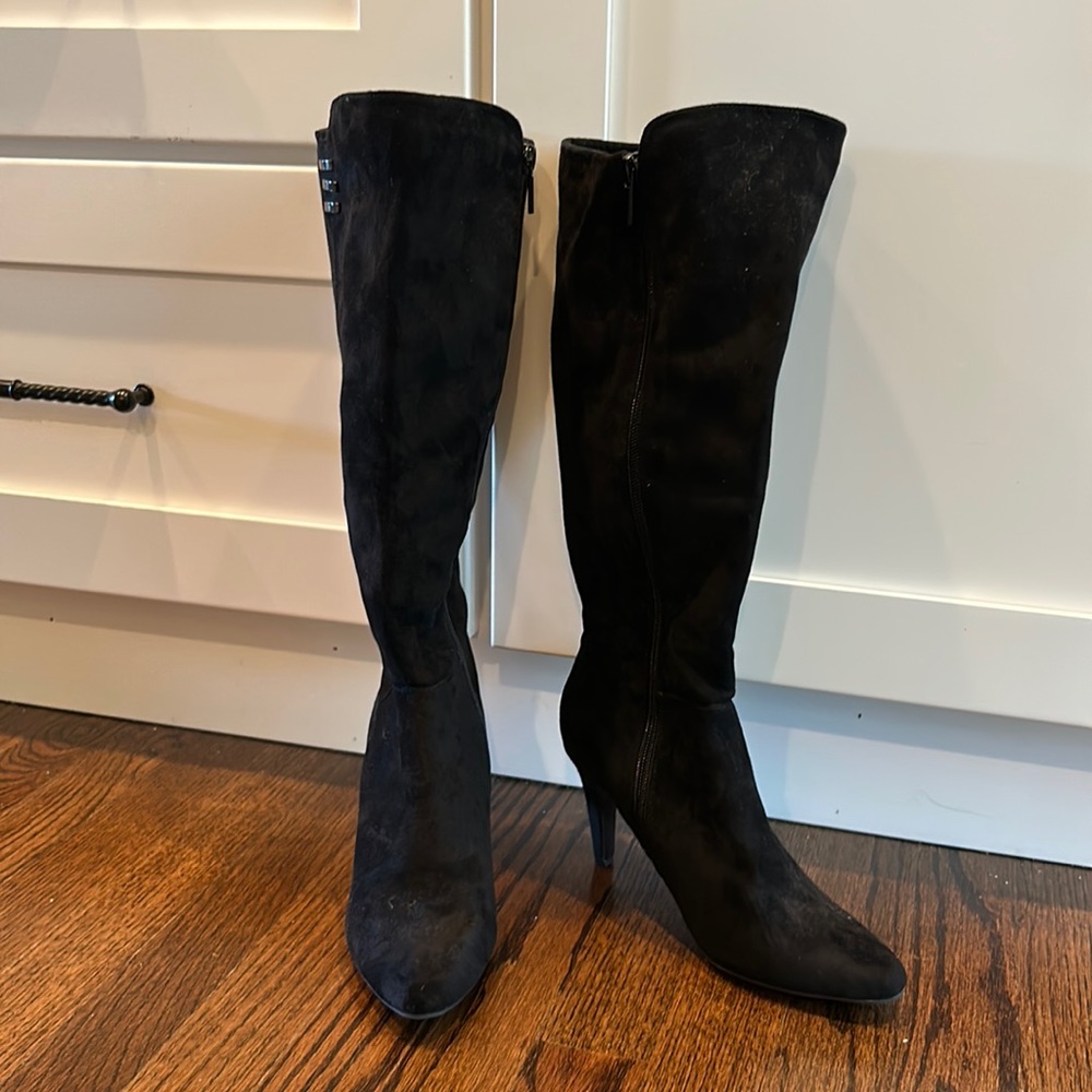 Impo Stretch Black Microsuede Boots, Non Slip Sole, Worn 1x, Size 7